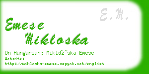 emese mikloska business card